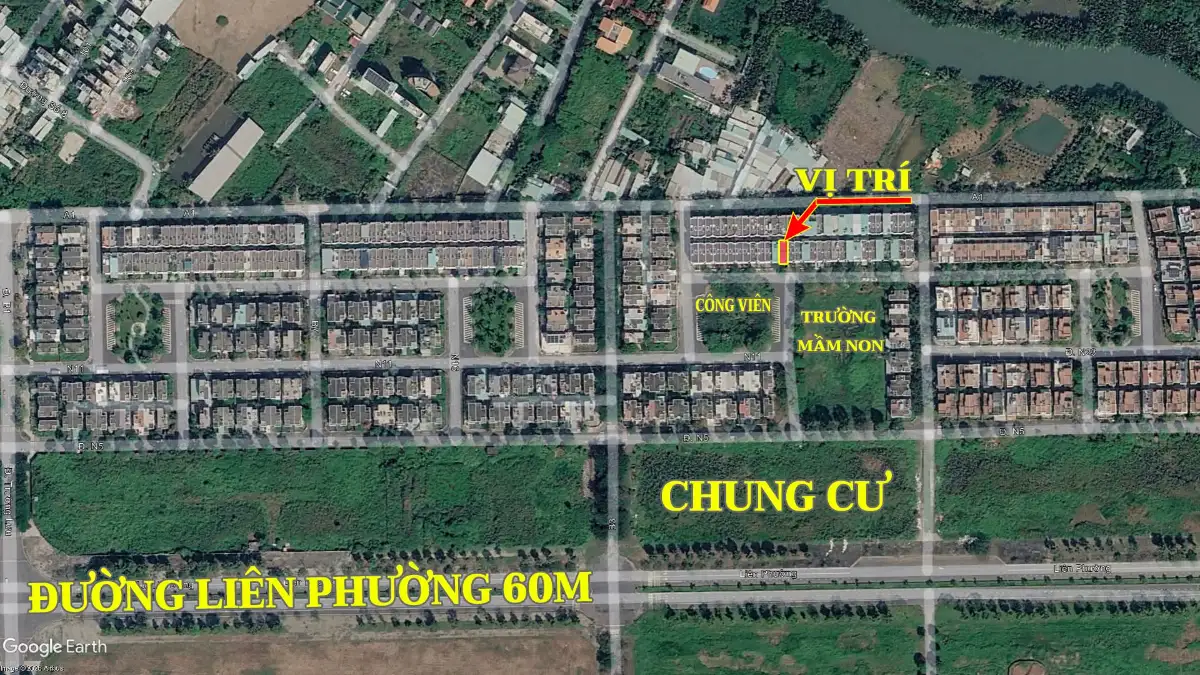 Nhà Phố DT 5×20 View Công Viên dự án Đông Tăng Long